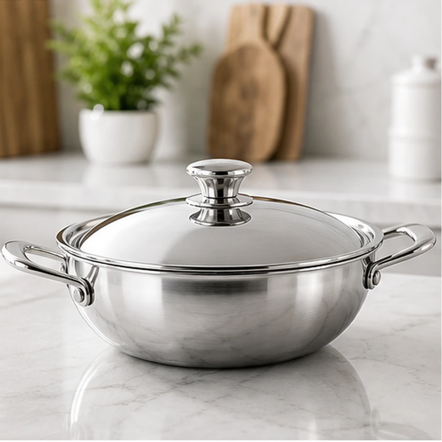 Tri-Ply Stainless Steel Kadai 2.5L